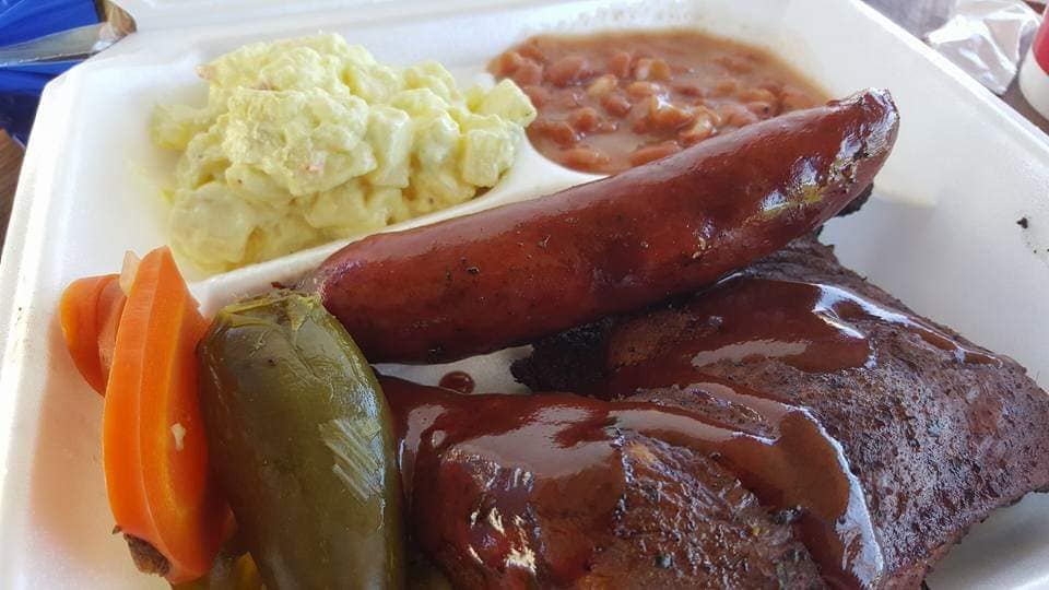 The Brisket & Sausage Plate from Robert's BBQ
