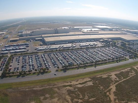 Aerial view of Toyota Manufacturing plant in San Antonio