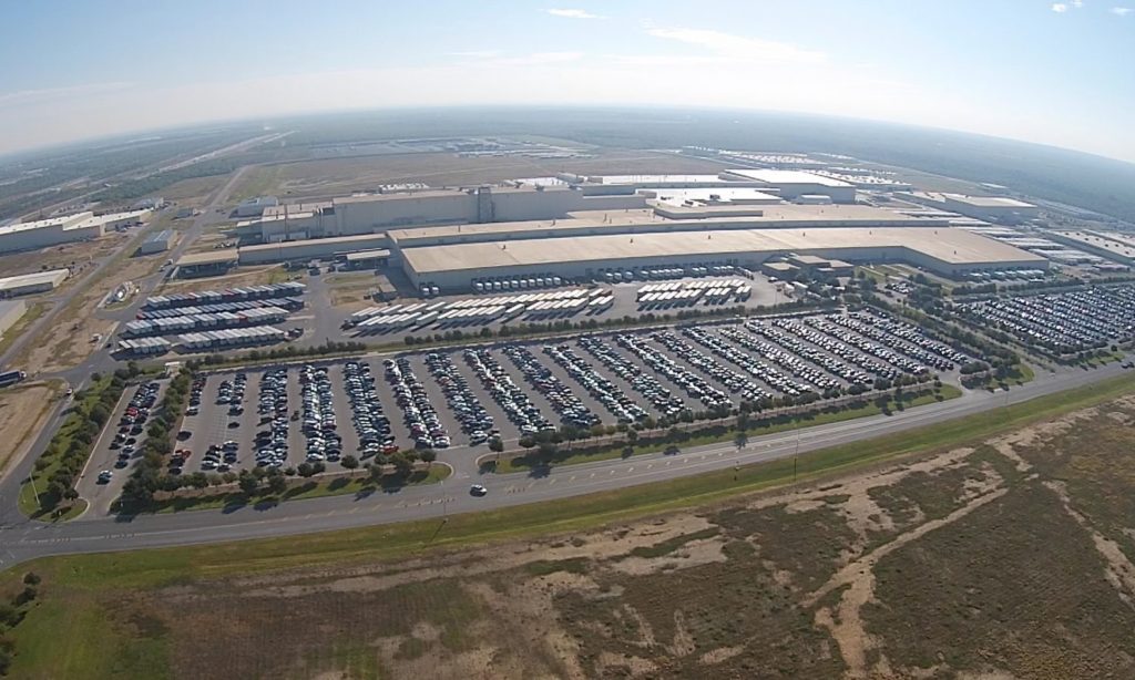 Parking lot and facilities at Toyota Manufacturing in San Antonio