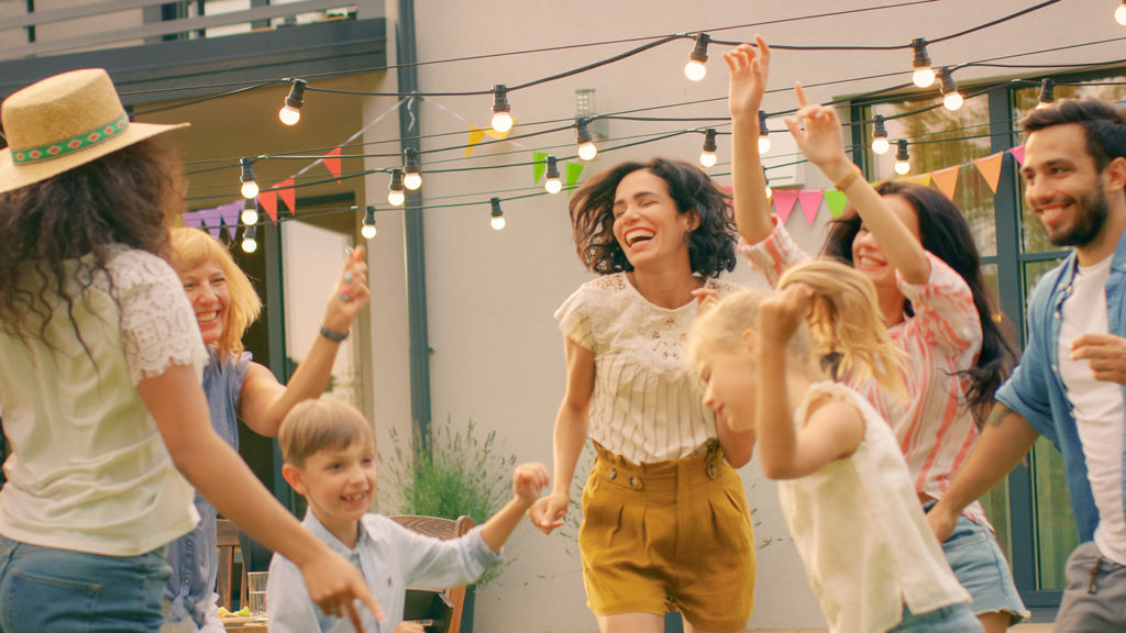 Family enjoying an outdoor party