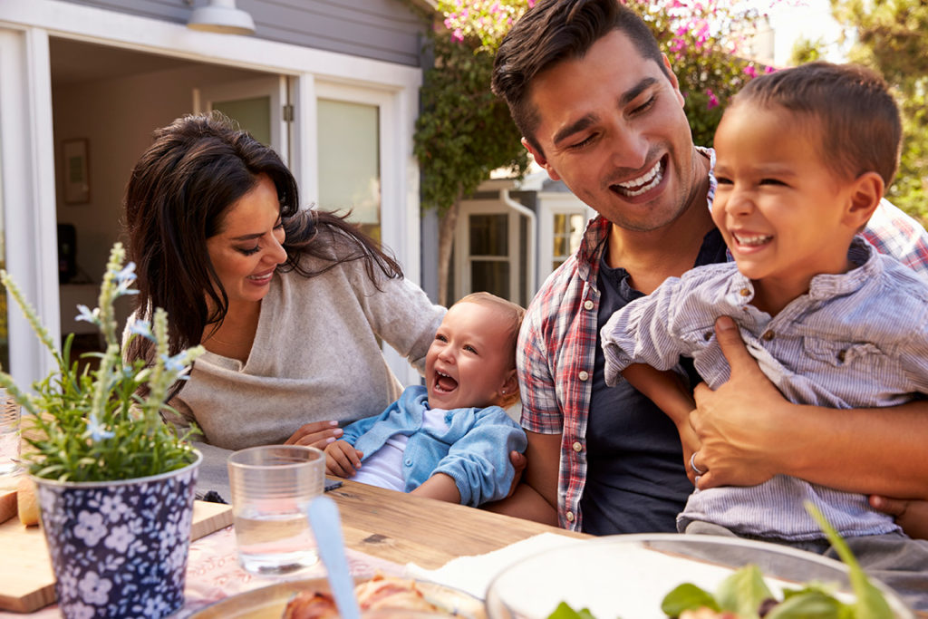 Family at the table at home