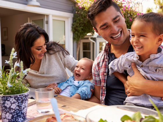 Family at the table at home