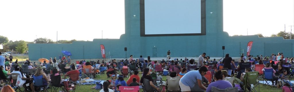 Outdoor film screening. 