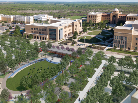 A rendering of the Zócalo at VIDA San Antonio near Texas A&M University - San Antonio