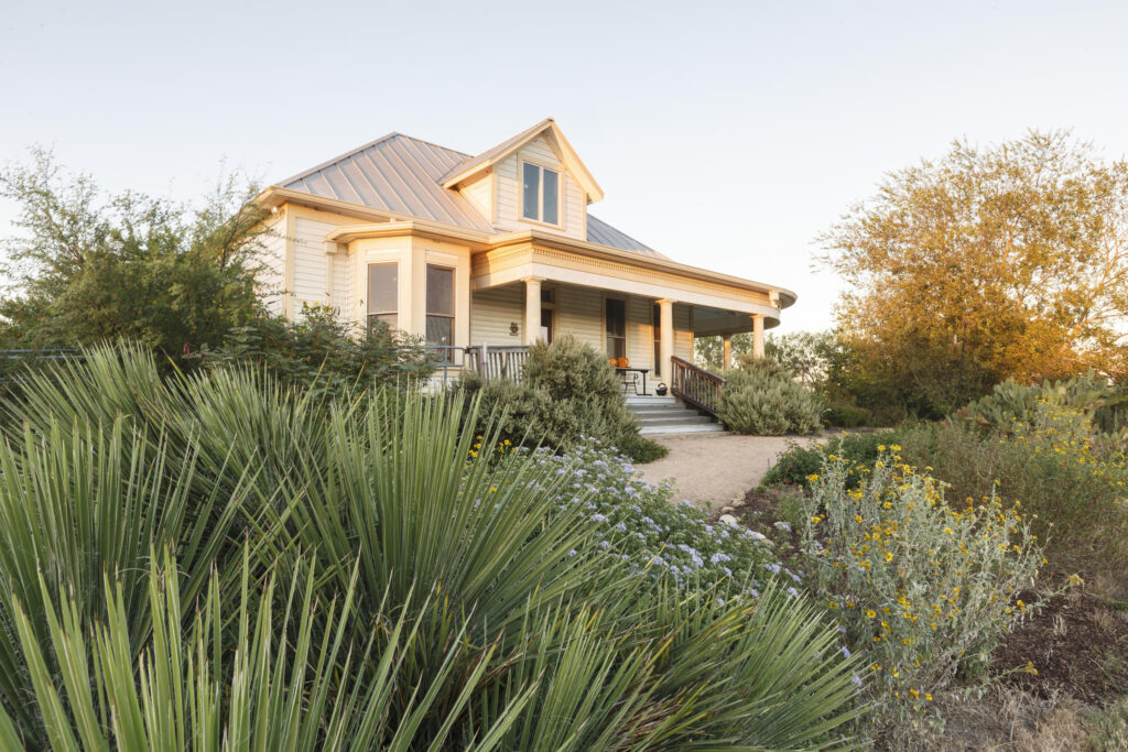 Mitchell Lake Audubon Center surrounded by native San Antonio plants.