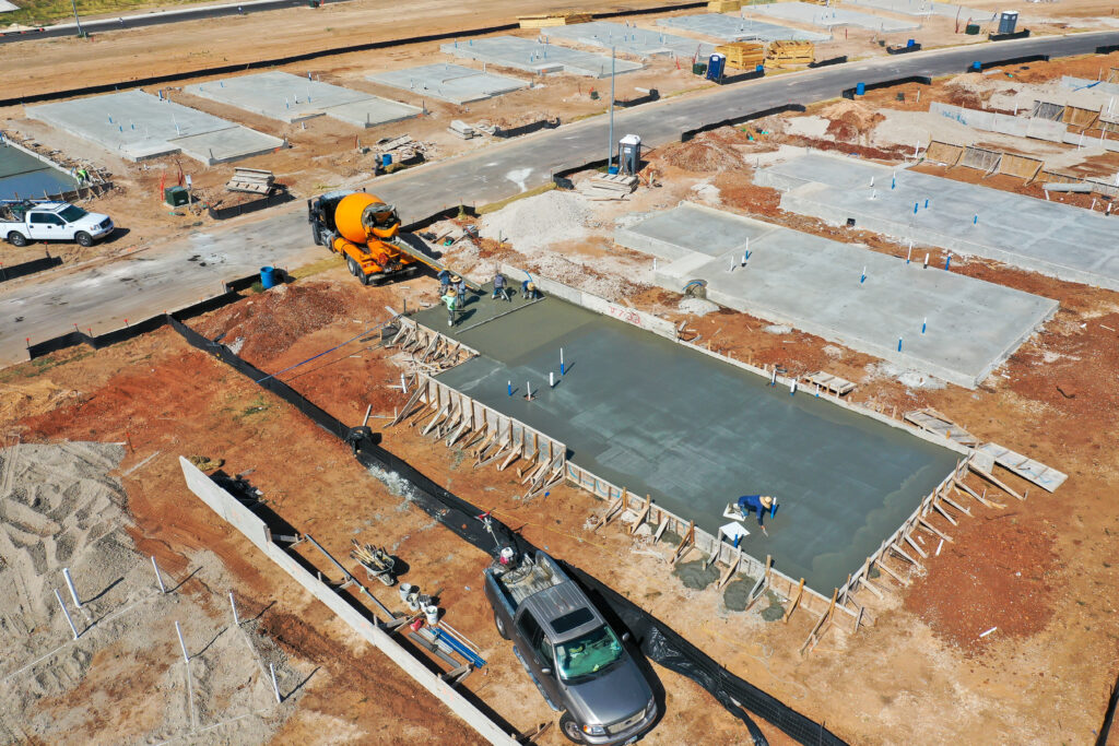 aerial view of homes under construction at VIDA San Antonio