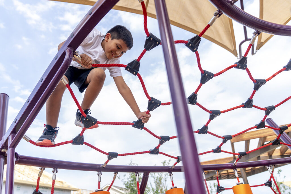 child playing on playground