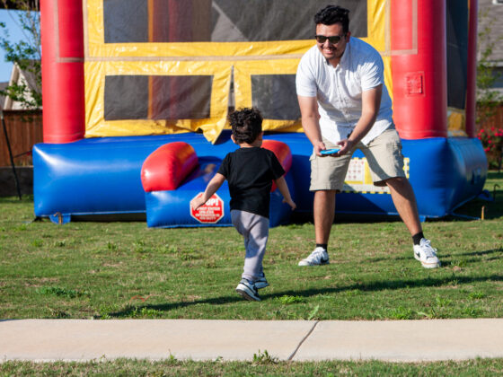 Family Playing in the Park at VIDA San Antonio