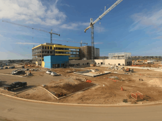 Construction as of winter 2025 at palo alto hospital