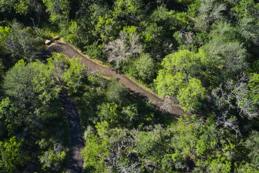 An aerial view of the madla greenway