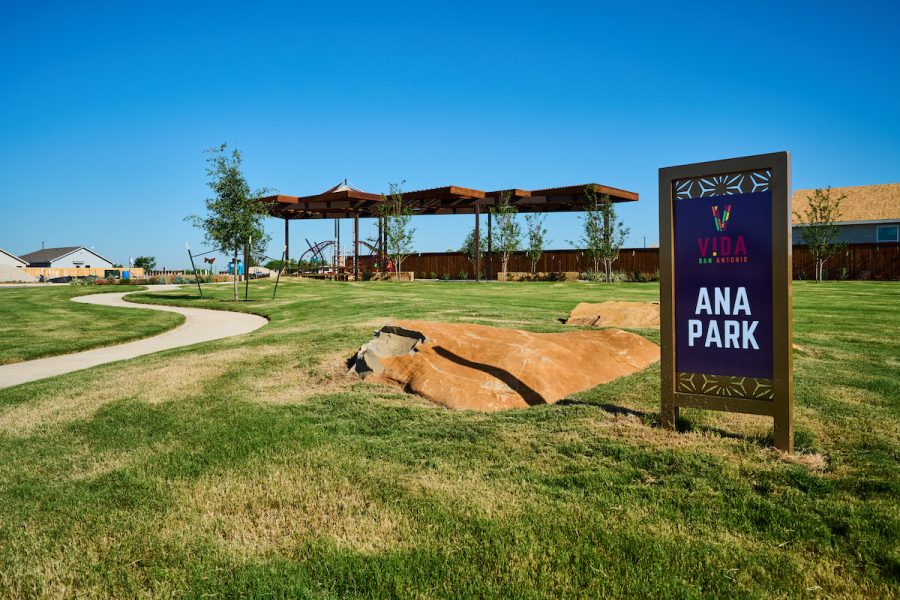 Ana Park at VIDA on a sunny day in San Antonio