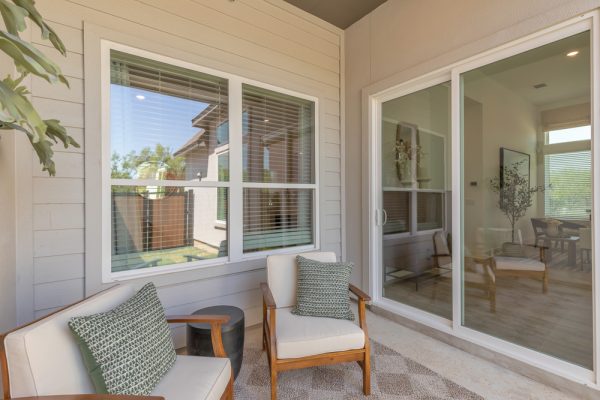 Townhome with patio and sliding glass doors