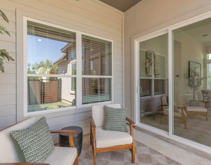 Townhome with patio and sliding glass doors